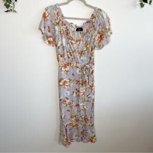 VICI Light Purple Floral Faux Wrap Maxi Dress Size Small